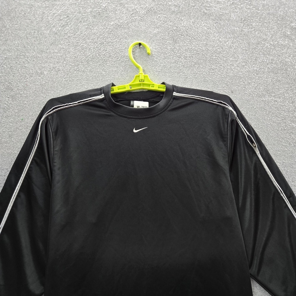 Nike Men Shirt M Black Dri-Fit Activewear Mini Center Swoosh Embroidered Logo